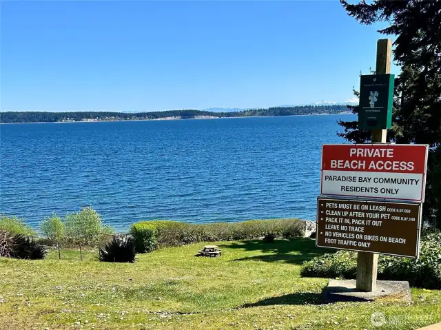 As a property owner you have rights to the private beach, boat launch, picnic area etc.  No HOA. No dues!