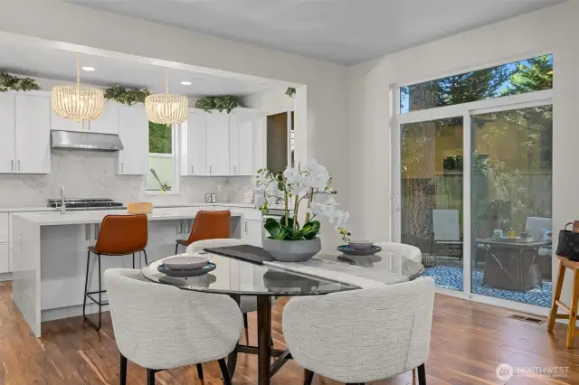 dining room area off of kitchen and family room