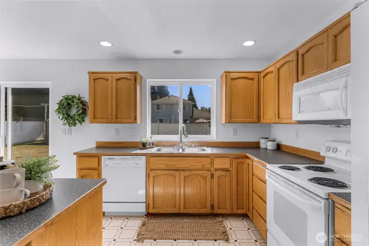 Plenty of cabinet storage and ample counter space