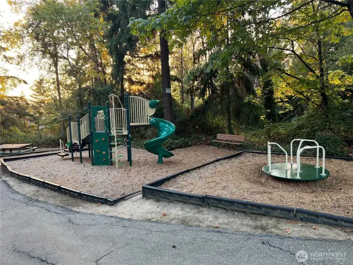 Just of part of this private HOA park located about 2 blocks away. There are more benches, a swing set, trails, and more!