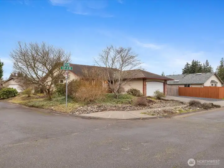 Large corner lot with wide streets