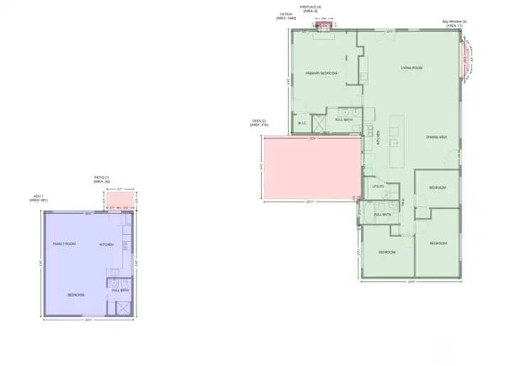 Floor Plan of House & DADU