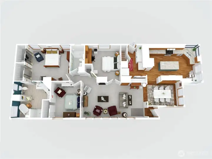 Three-dimensional overhead look of home