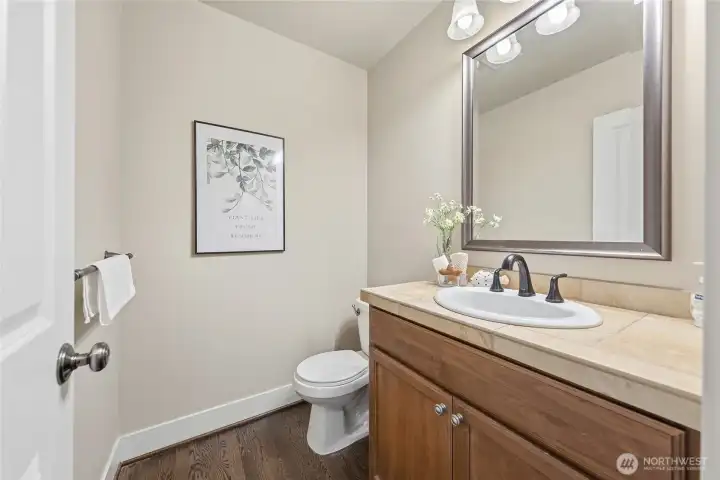 Main level half bathroom