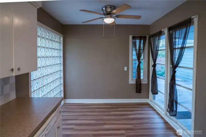 In Kitchen eating area