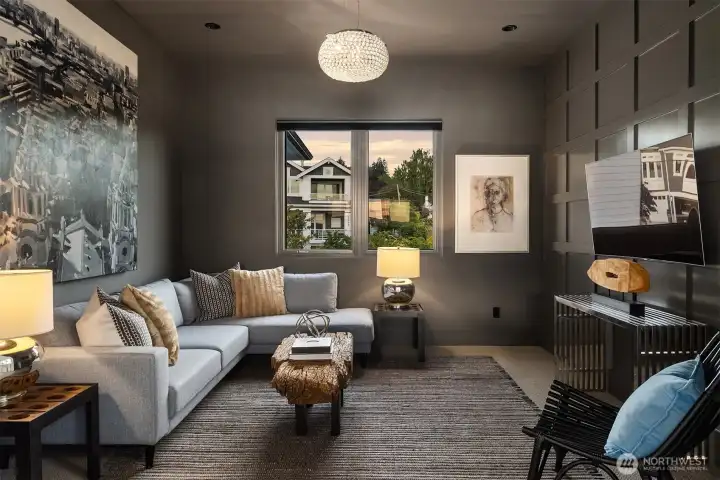 Adjacent to the primary suite is a dedicated lounge for relaxation or watching your favorite movie. Adjacent to the primary suite is a dedicated lounge for relaxation or watching your favorite movie.