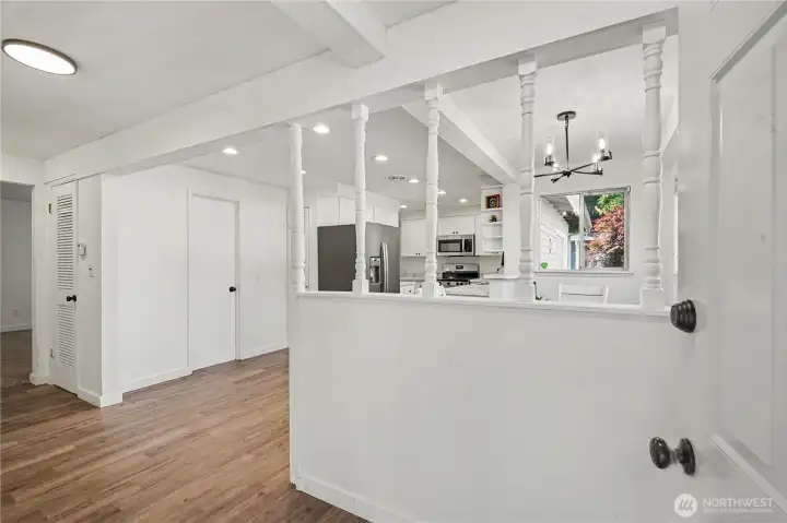 Step inside to a dedicated dining area.
