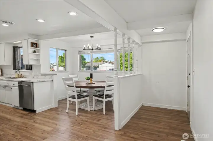 Dining room just off the kitchen.