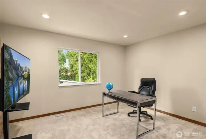Bonus room on second level can be used as a fifth bedroom, office, or flex space.