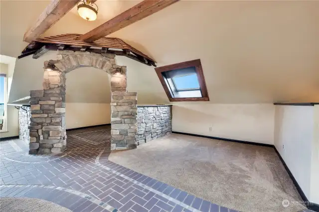 Italy trip inspired this indoor "piazza".  brining the outdoors inside!
