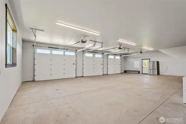 Large 3 car attached garage