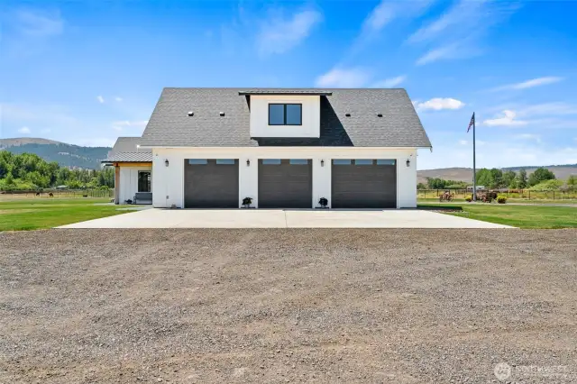 3 Car attached garage with Bonus room above