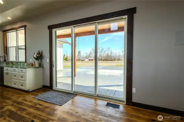 The view of the arena out your kitchen door/large back patio