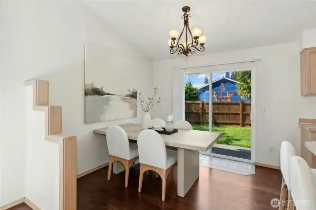 Dining area off the back patio.