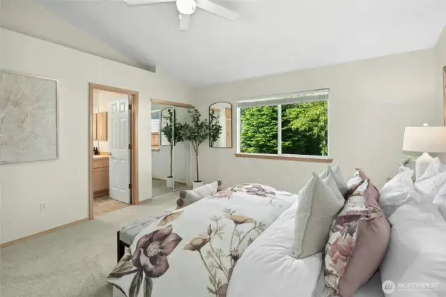 Ceiling fan and this house has a/c!
