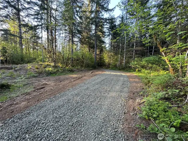 Road leading to building site.