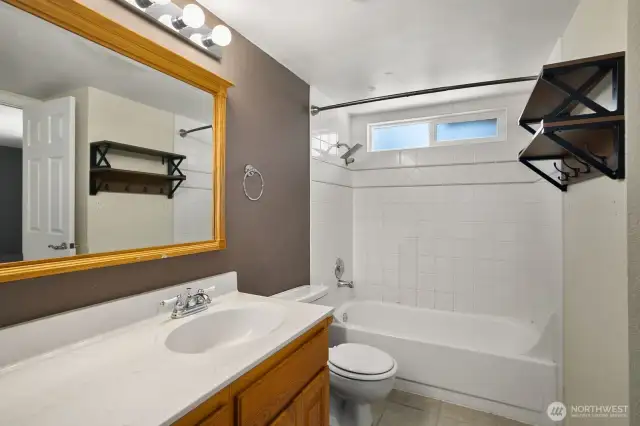 Clean and bright upstairs bathroom