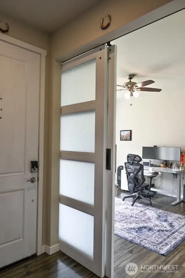 Front Office with barn doors.