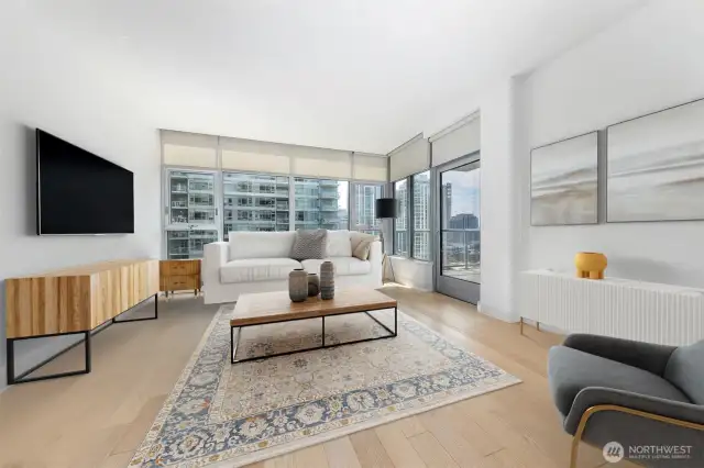 Living room virtually staged**