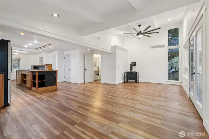 living room and kitchen