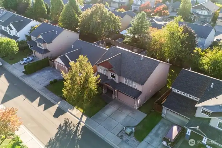 Ariel view of front of home