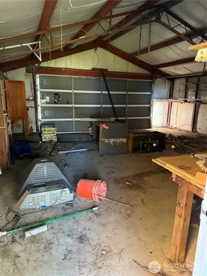 Inside detached garage