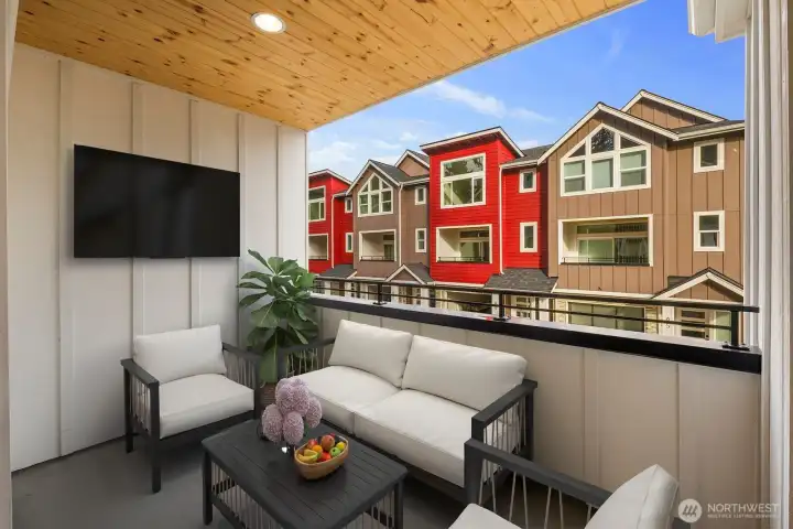 One of two private patios, ideal for relaxing or entertaining