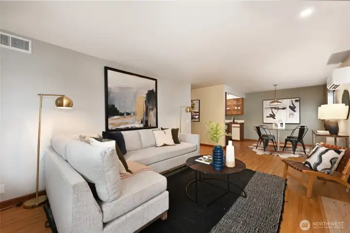 Enjoy the wood burning fireplace in the living room