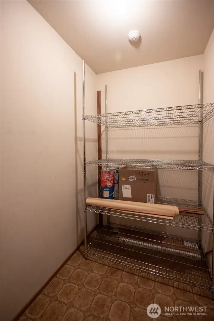 Additional storage space directly outside the main entrance