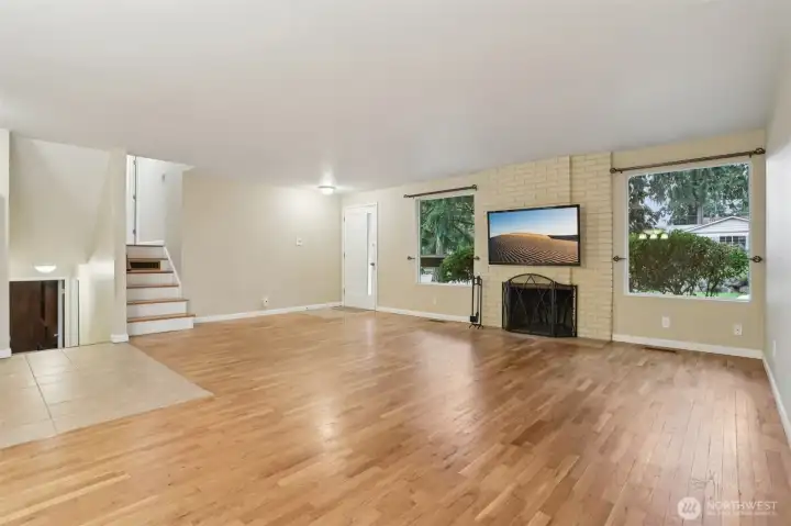 Light-filled living space with large windows and an easy, comfortable flow