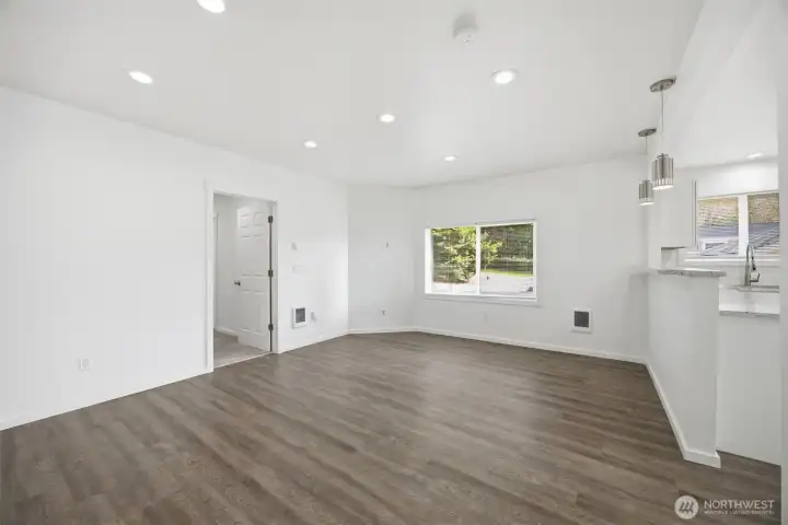 Living room into Primary Bed to the left