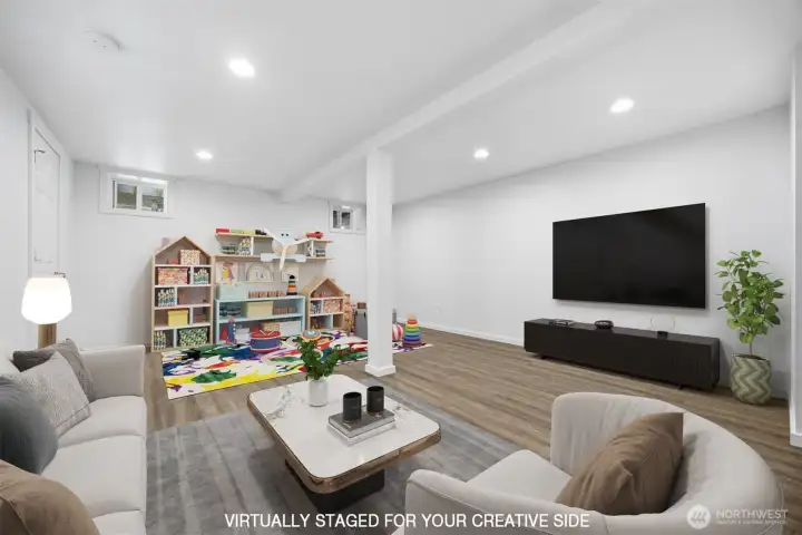 Virtually Staged Basement
