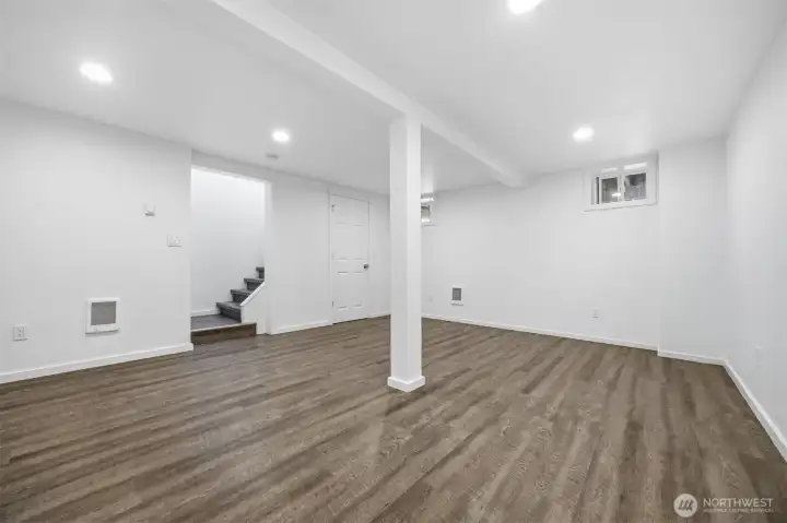 Basement Space for flex room, living area, put bunk beds in here and create a extra guest room.