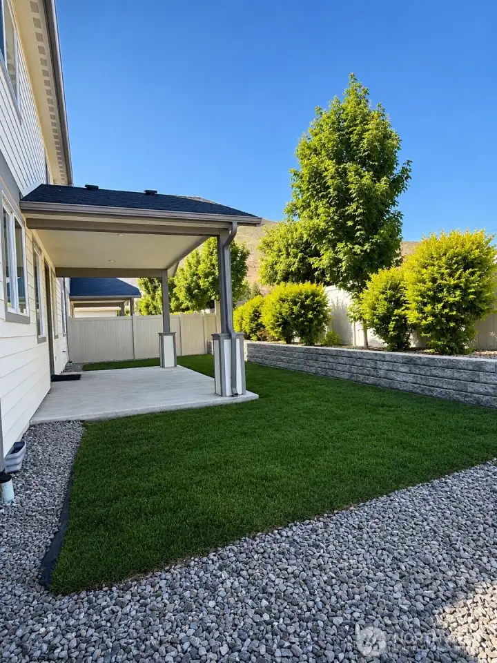 Fully fenced back yard