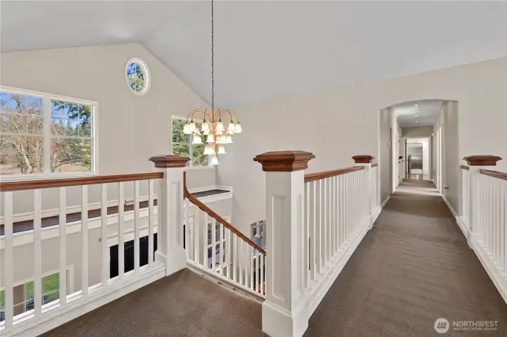 There are stairwells at both ends of the house to access the second floor.