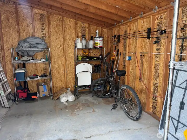 Interior of shed