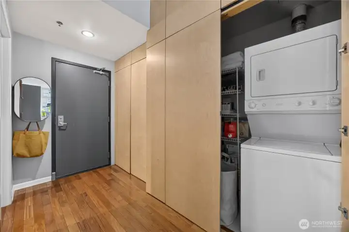 Room for your washer and dryer and so much more in the custom closets.