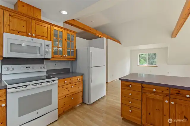 Kitchen with plenty of cabinetry.