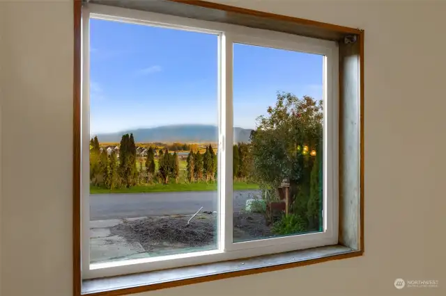 Gorgeous views of Mt Baker from new living room window