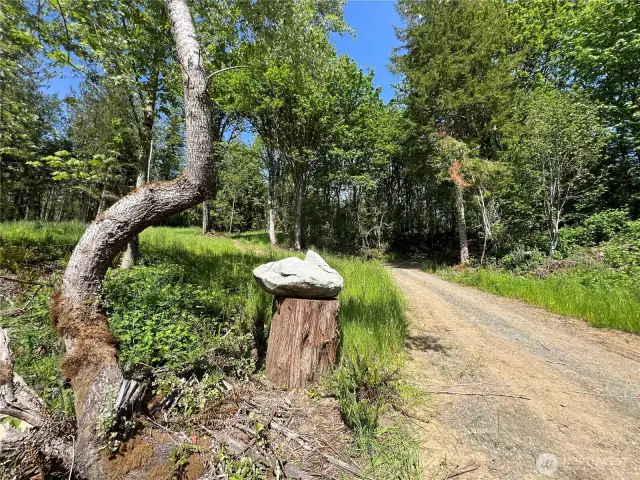 Driveway off Leland Valley Rd  to the property beyond.