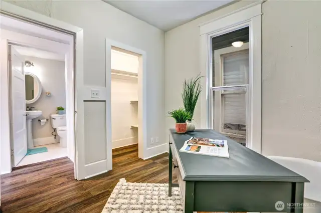 With a generously sized closet, staying organized has never been easier. This space offers ample storage for clothing, accessories, and everyday essentials.