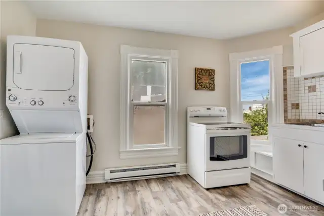 Enjoy the ease of in-unit laundry with a private washer and dryer, offering everyday convenience and eliminating the need for shared laundry spaces