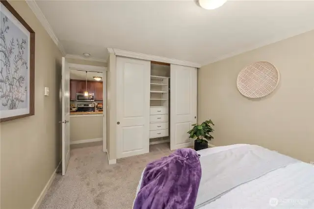 Enjoy ample closet space with handy built-ins!