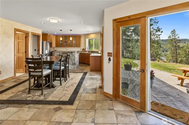 French door opening out to patio.