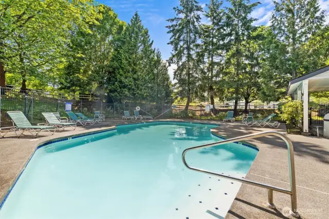 Enjoy the community’s refreshing outdoor pool—great for cooling off and relaxing during warm weather.