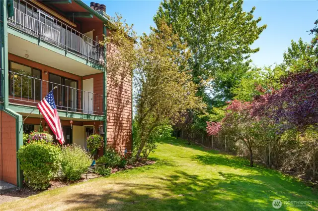 Sunset Plaza is beautifully maintained—Unit B201 sits quietly on the corner, away from the main flow of traffic.