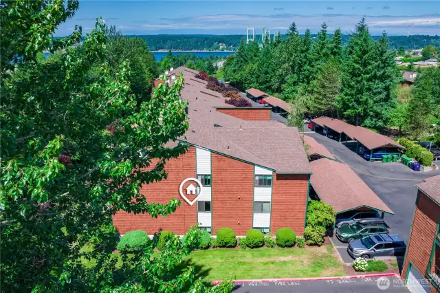 Enjoy proximity to the Narrows Bridge and scenic views from around the community.