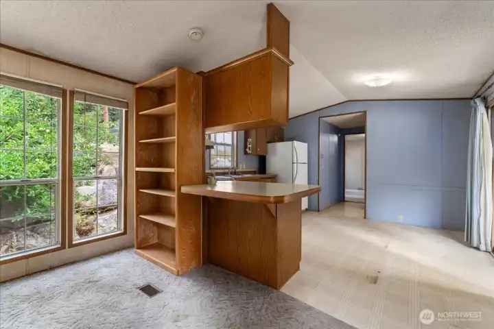 From living room to kitchen.