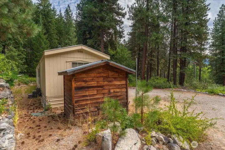 Pump house is at the front of the home.