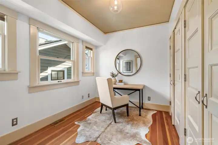 Closet off the primary is an incredible flex space. Use as an office, workout space, or for more storage for clothes